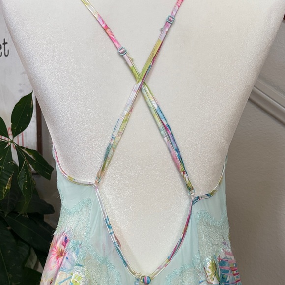 🌸 Victoria’s Secret Floral Lace Trim Slip Nightgown – Pastel Tropical Print - Picture 8 of 13